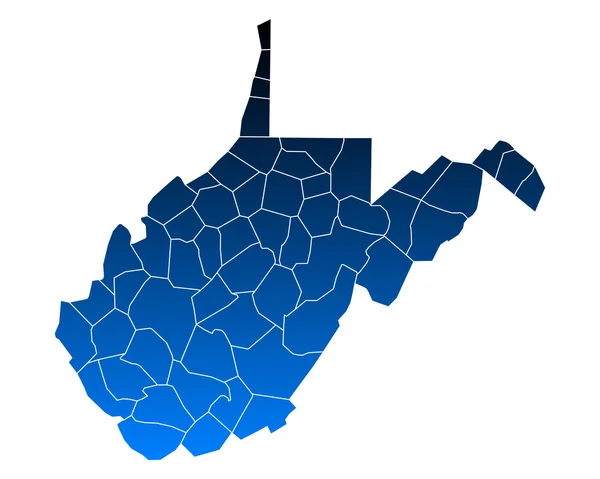 La mappa di West Virginia — Vettoriale Stock