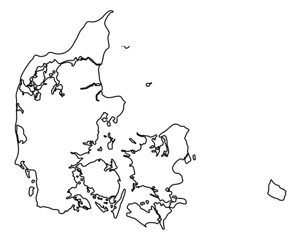 Pontos térképet, Dánia — Stock Vector