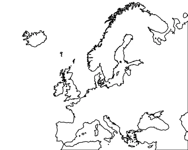 Nauwkeurige kaart van Europa — Stockvector