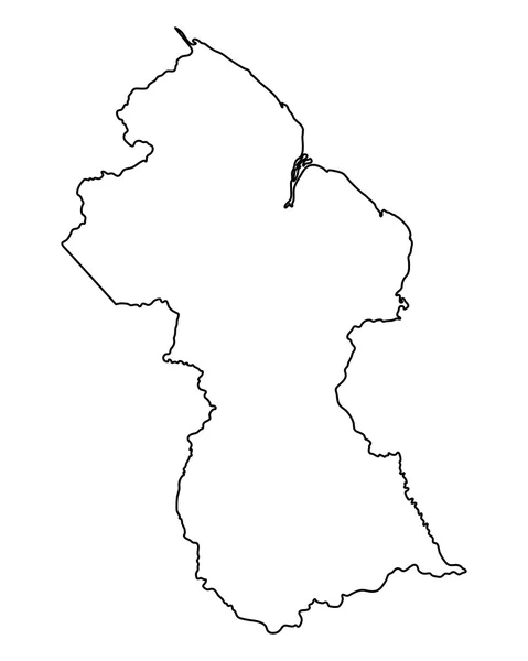 Точная карта Гайаны — стоковый вектор