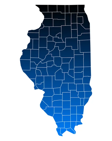 Mapa exato de Illinois — Vetor de Stock