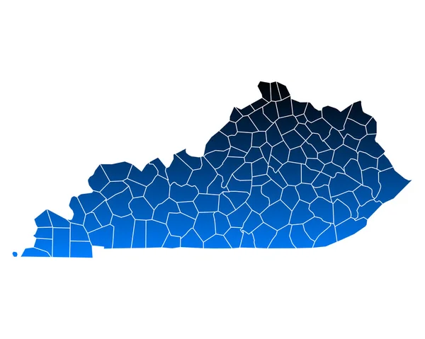 Přesná mapa Kentucky — Stockový vektor