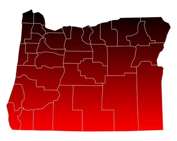 Přesná mapa Oregon — Stockový vektor