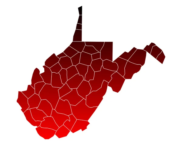 El mapa de West Virginia — Vector de stock