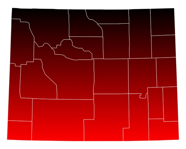 Přesná mapa Wyoming — Stockový vektor