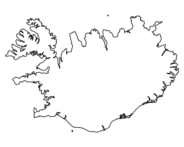 아이슬란드의 정밀한 지도 — 스톡 벡터