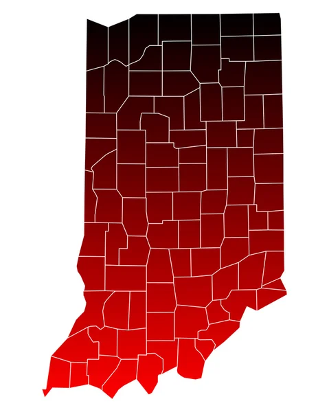 Mappa esatta di Indiana — Vettoriale Stock