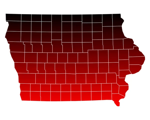 Iowa doğru harita — Stok Vektör