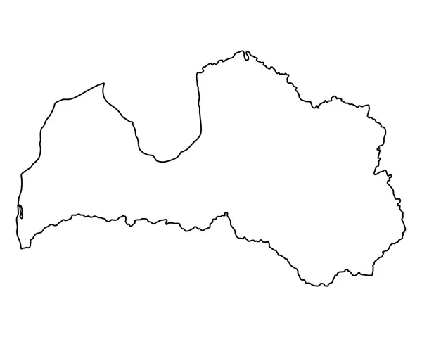 Přesná mapa Lotyšska — Stockový vektor
