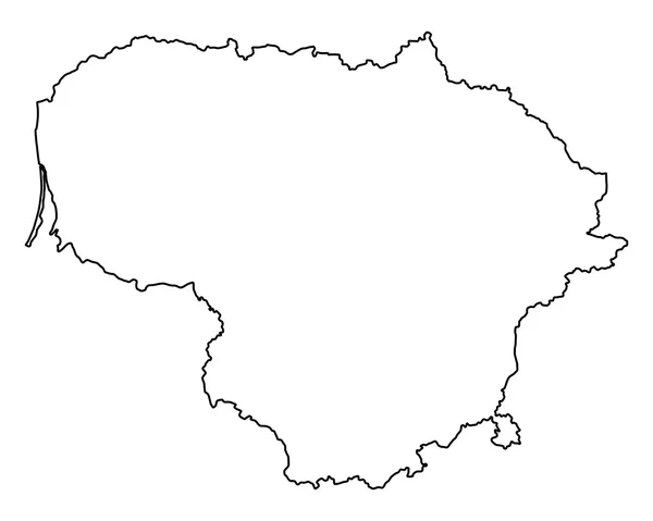 リトアニアの正確なマップ — ストックベクタ