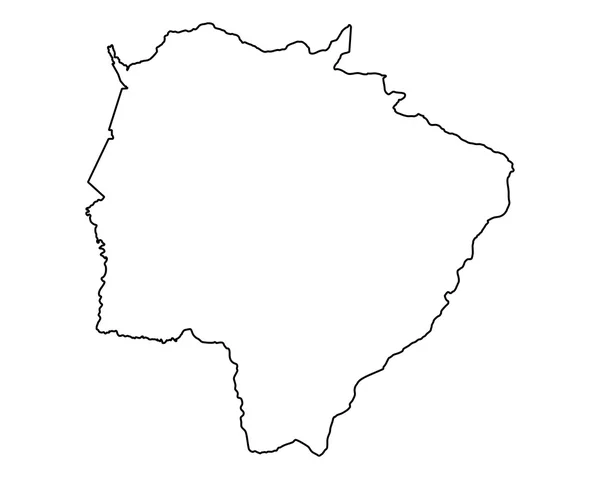 La carte de Mato Grosso do Sul — Image vectorielle