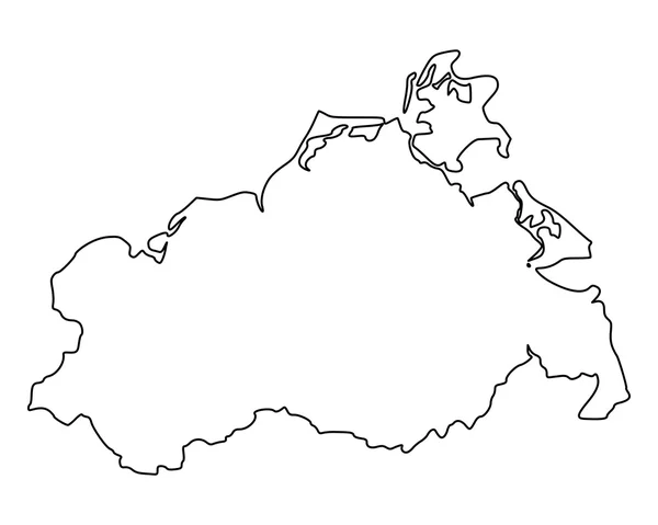 Kaart van mecklenburg-Voor-Pommeren — Stockvector