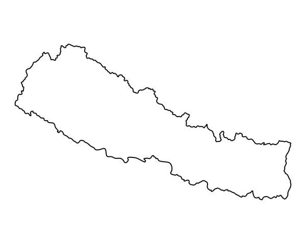 Mapa exato de Nepal — Vetor de Stock