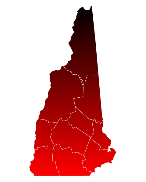 Karte von New Hampshire — Stockvektor