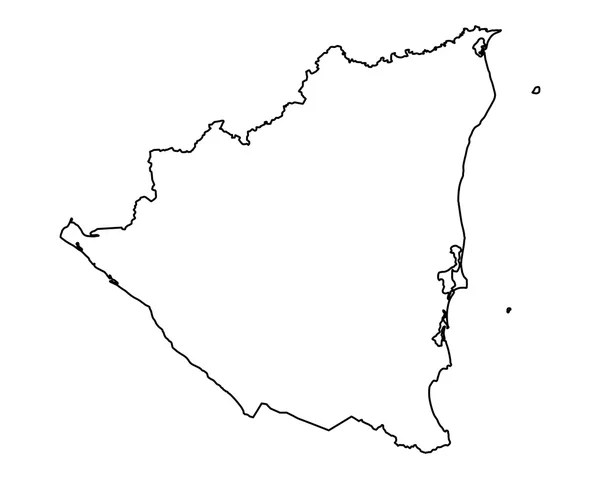 니카라과의 정확한 지도 — 스톡 벡터