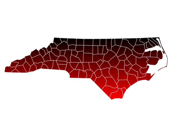 Karta över North Carolina — Stock vektor