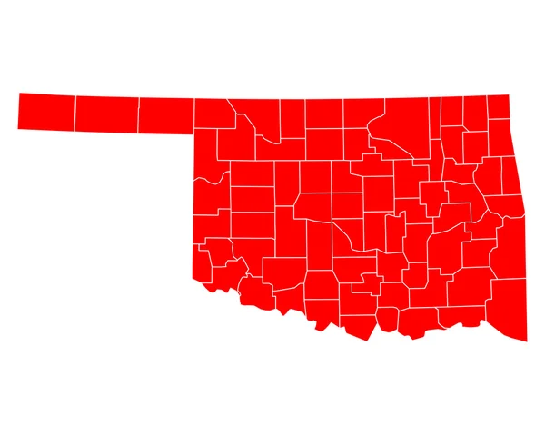 Nauwkeurige kaart van Oklahoma — Stockvector