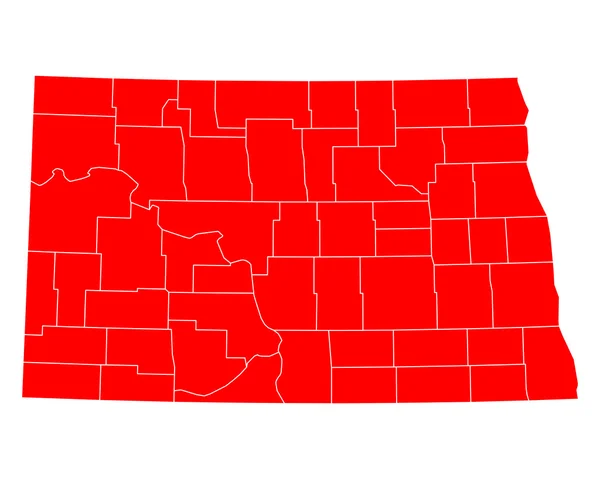 Carte du Dakota du Nord — Image vectorielle