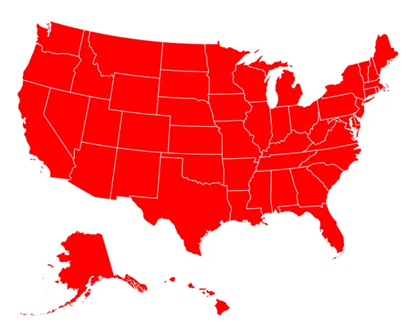 美国准确的地图 — 图库矢量图片