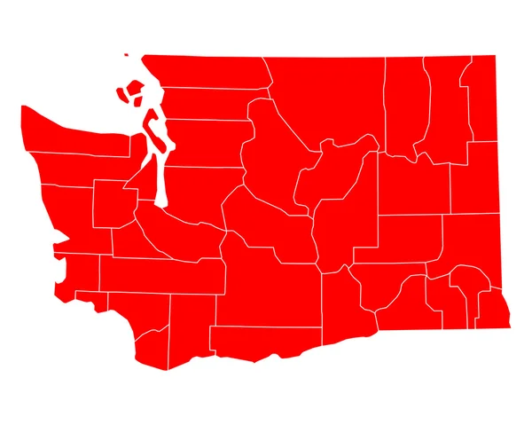 Přesná mapa Washingtonu — Stockový vektor