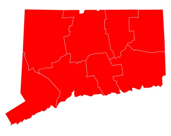 Präzise Karte von Connecticut — Stockvektor