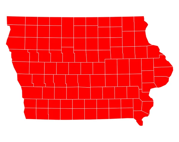 Mappa esatta di Iowa — Vettoriale Stock