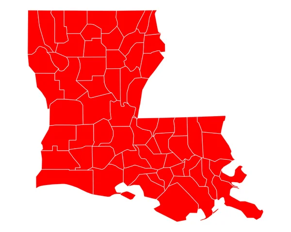 Carte précise de la Louisiane — Image vectorielle