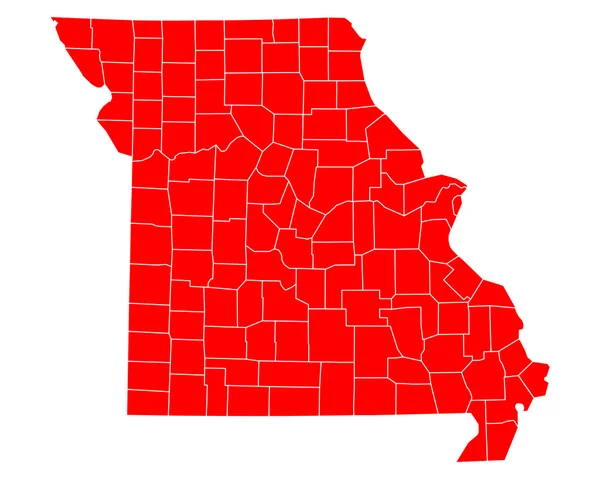 Přesná mapa Missouri — Stockový vektor