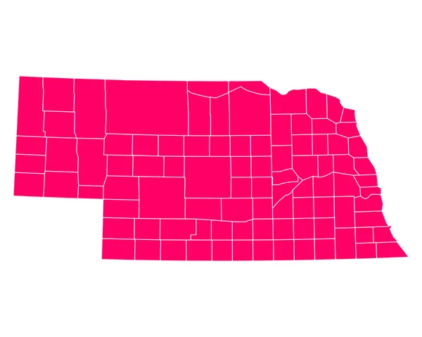 Mapa exacto de Nebraska — Vector de stock