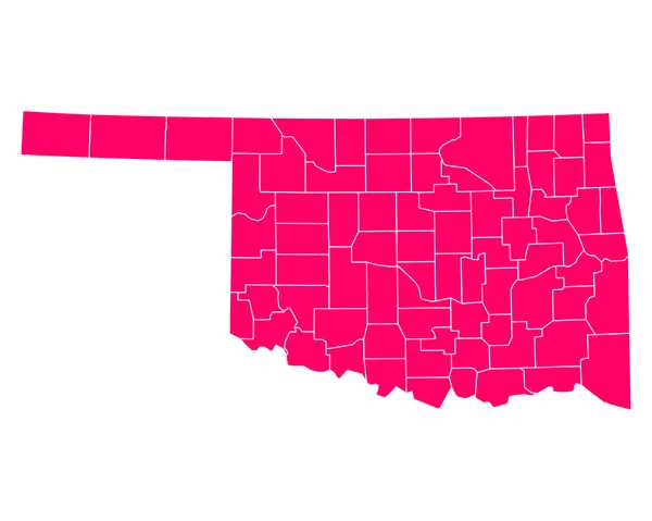 Oklahoma doğru harita — Stok Vektör