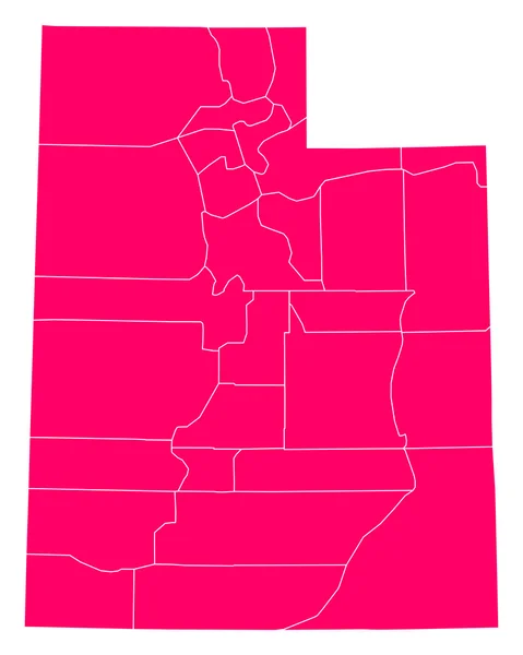 准确的地图，犹他州 — 图库矢量图片
