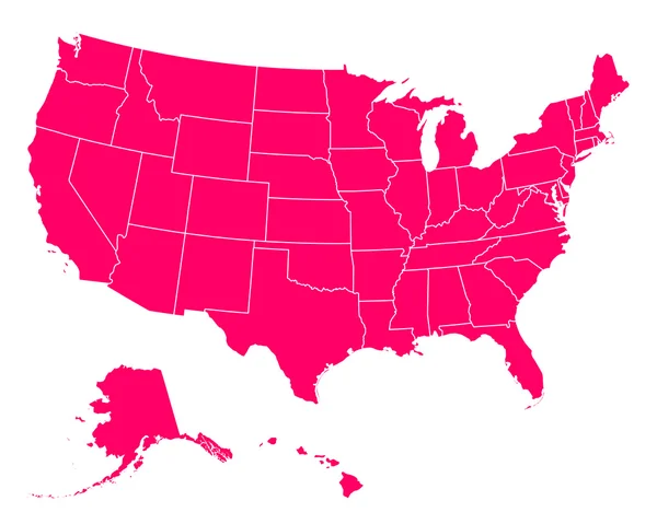 Carte précise des États-Unis — Image vectorielle