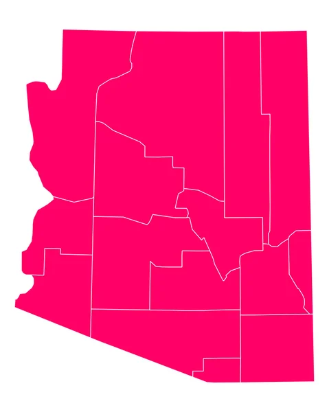 Peta Arizona yang akurat - Stok Vektor