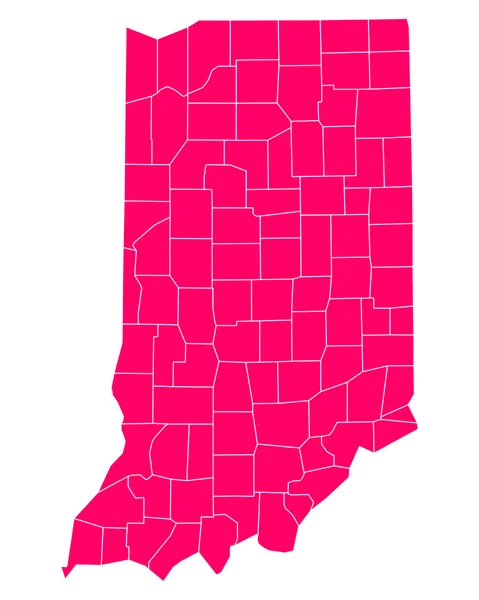 Indiana doğru harita — Stok Vektör
