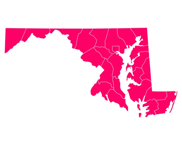 Dokładna mapa Maryland — Wektor stockowy