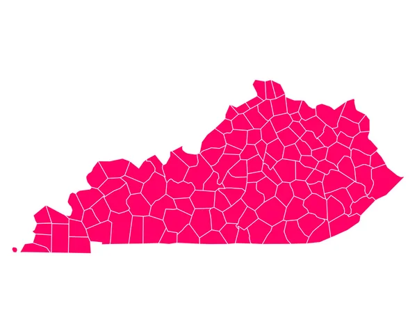 Peta Kentucky yang akurat - Stok Vektor