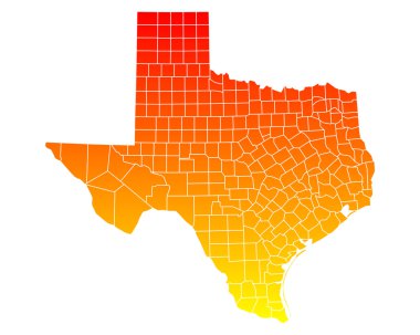 Accurate map of Texas clipart