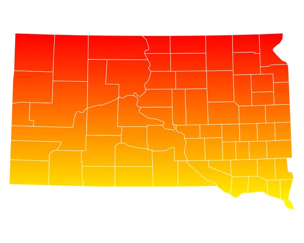El mapa de Dakota del Sur — Archivo Imágenes Vectoriales