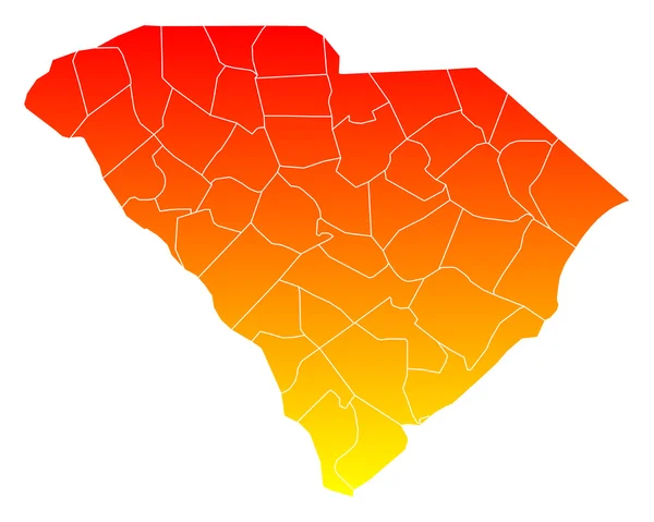 La mappa di South Carolina — Vettoriale Stock