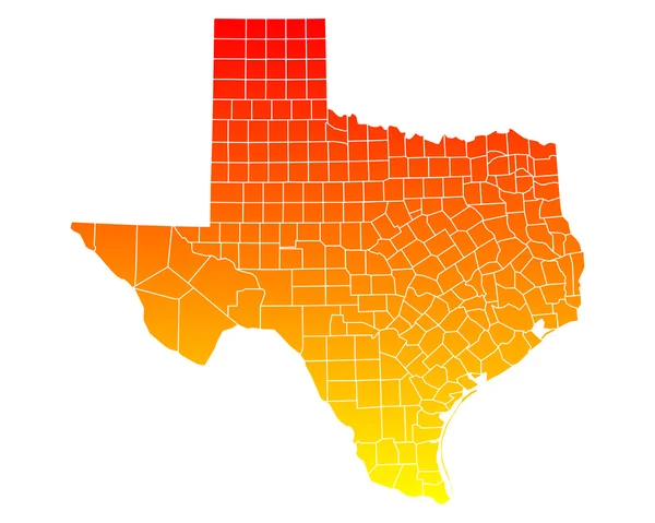 Nauwkeurige kaart van Texas — Stockvector