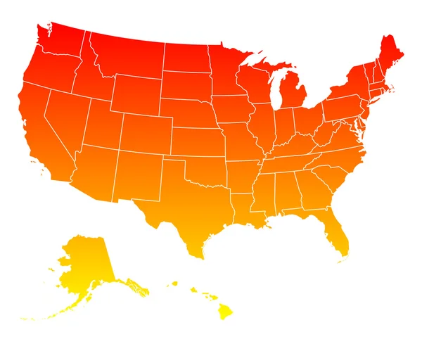 ABD doğru harita — Stok Vektör