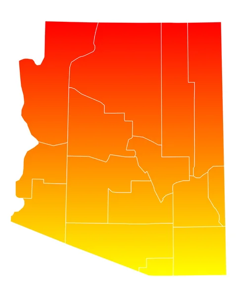 Dokładna mapa Arizona — Wektor stockowy