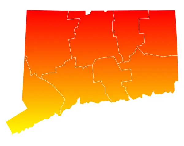 Mapa exato de Connecticut — Vetor de Stock