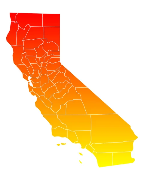 准确的地图，加利福尼亚州 — 图库矢量图片