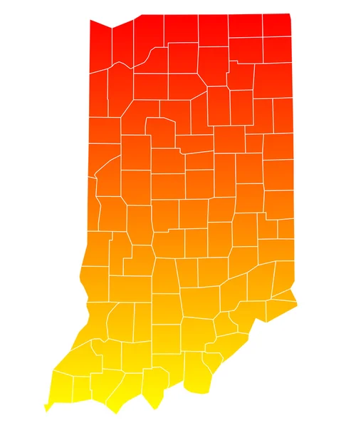 Mapa exato de Indiana —  Vetores de Stock