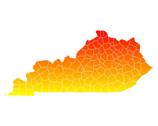 Mapa exacto de Kentucky — Archivo Imágenes Vectoriales