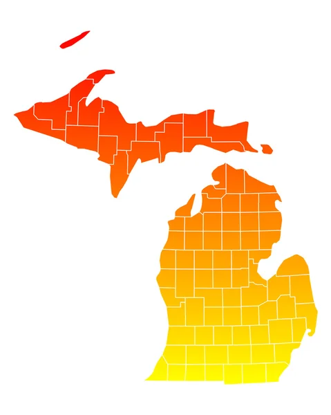Carte précise de Michigan — Image vectorielle