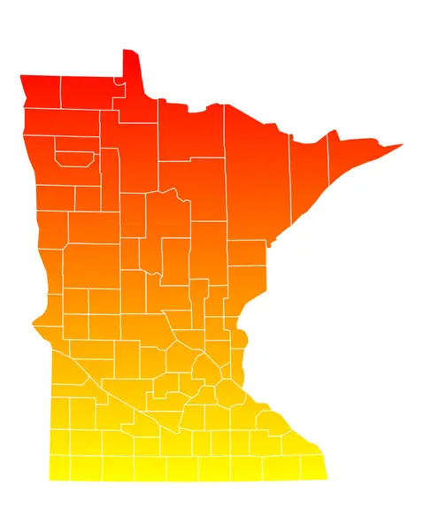 Mapa exato de Minnesota —  Vetores de Stock