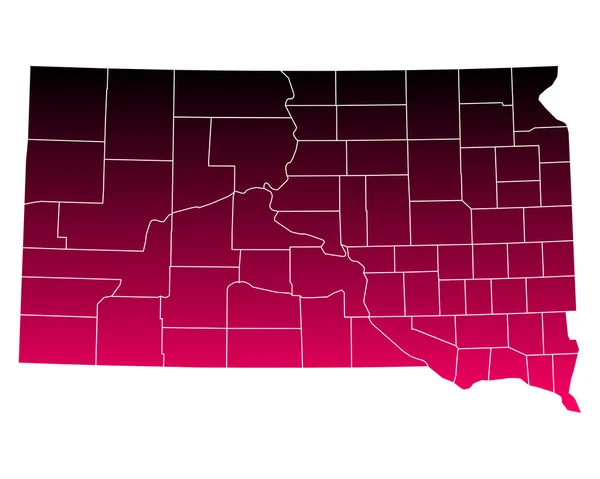 El mapa de Dakota del Sur — Archivo Imágenes Vectoriales