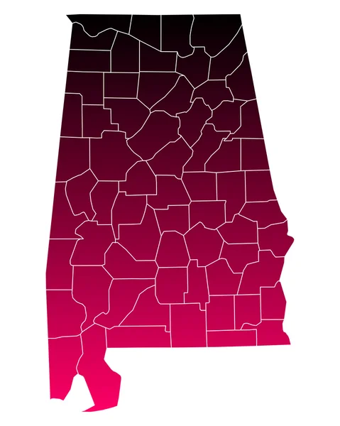 Dokładna mapa Alabama — Wektor stockowy